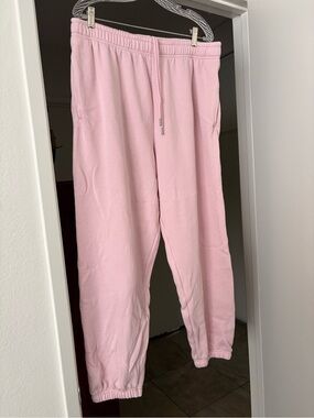 VICTORIA SECRET PINK DOLLHOUSE CAMPUS FLEECE SWEATPANTS SIZE XL REGULAR